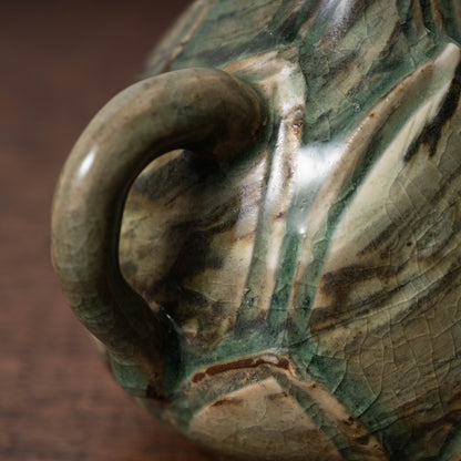 Goryeo Celadon Lotus Shape Water Dropper with Knead Design