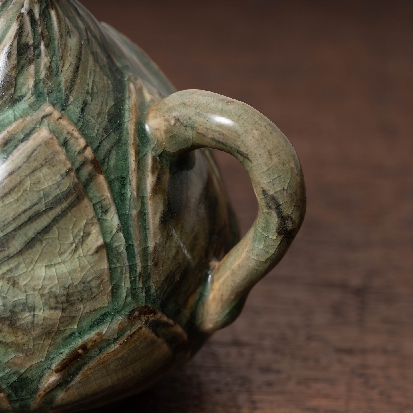 Goryeo Celadon Lotus Shape Water Dropper with Knead Design