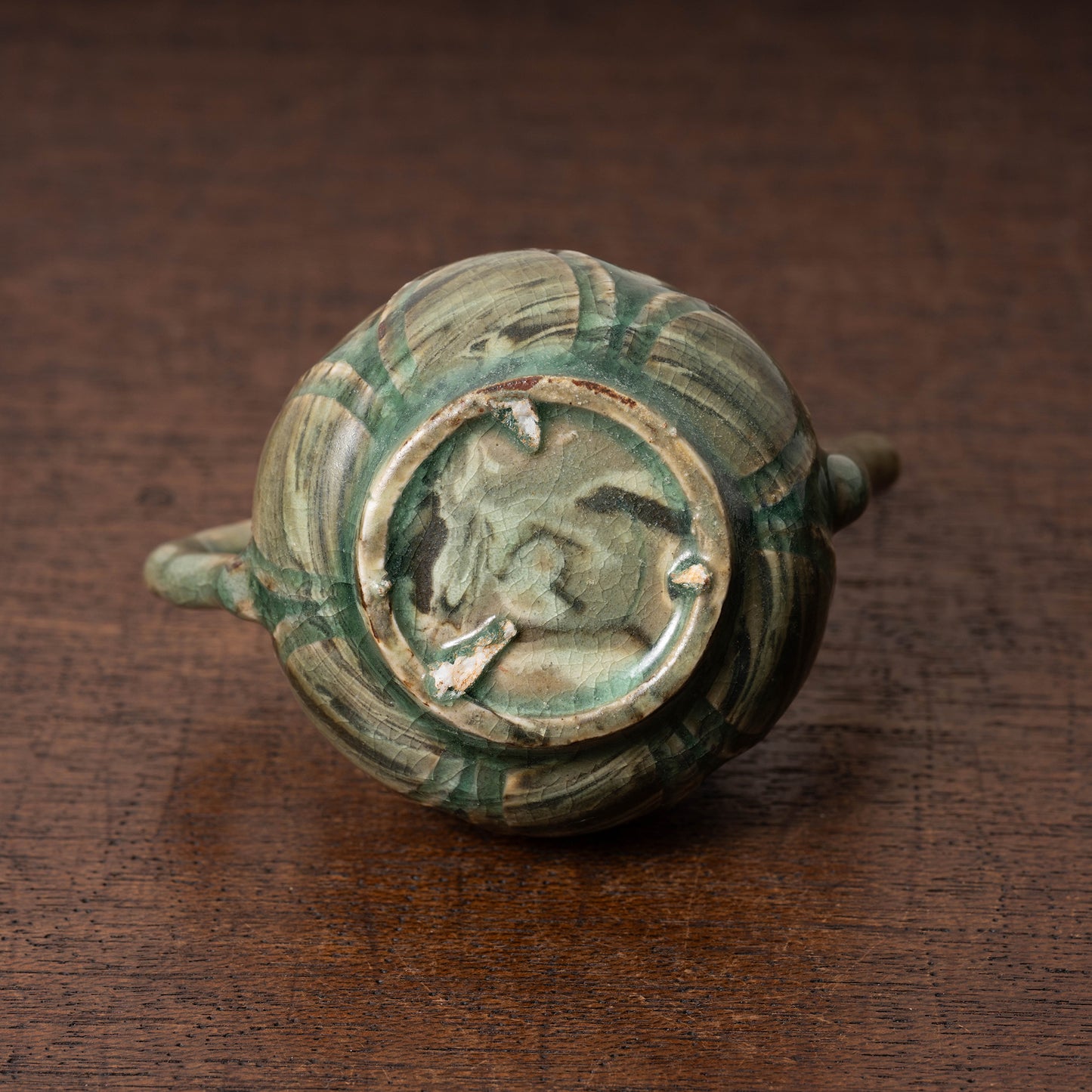 Goryeo Celadon Lotus Shape Water Dropper with Knead Design