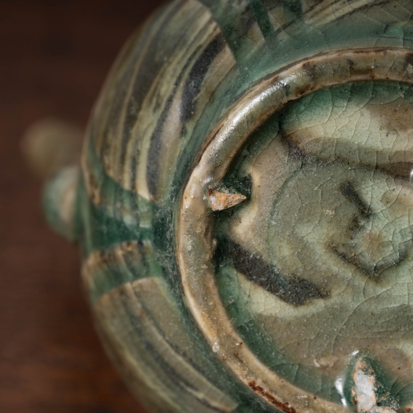 Goryeo Celadon Lotus Shape Water Dropper with Knead Design