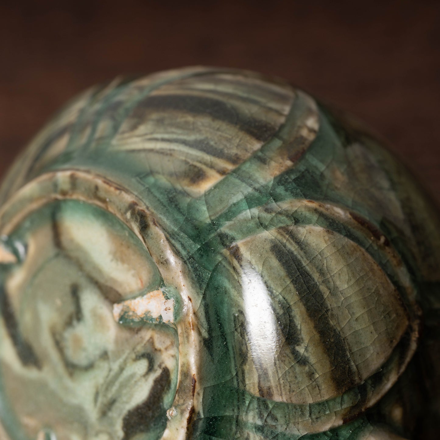 Goryeo Celadon Lotus Shape Water Dropper with Knead Design