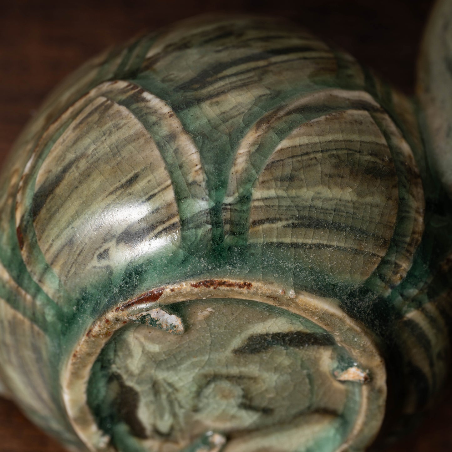 Goryeo Celadon Lotus Shape Water Dropper with Knead Design