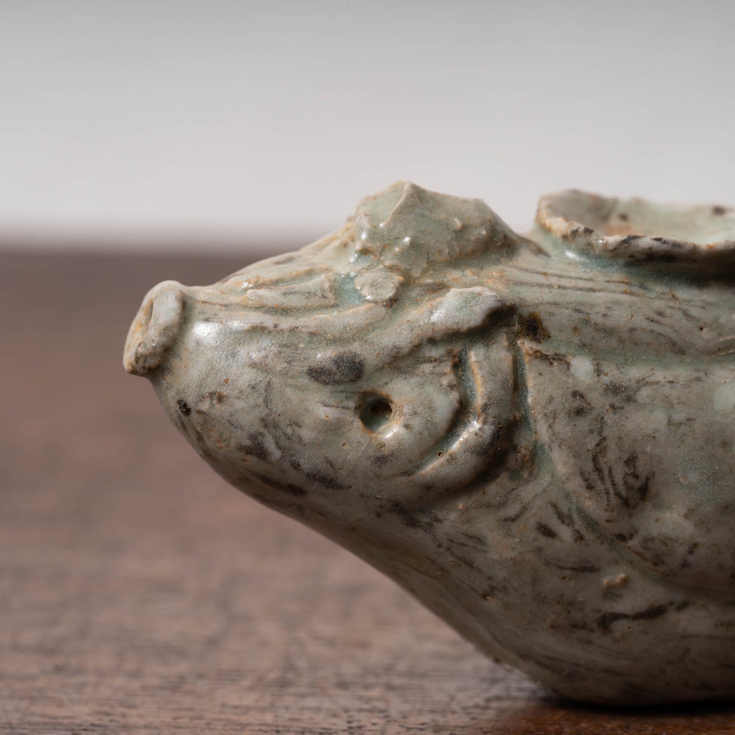 高麗 青磁絞胎魚形水滴