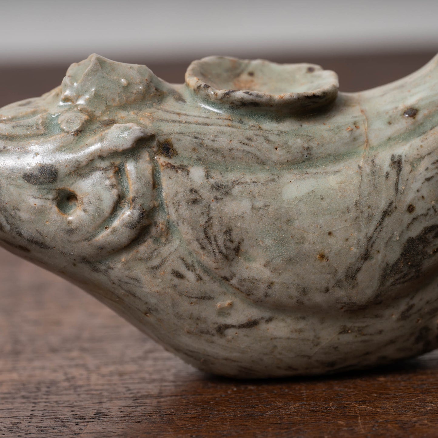 高麗 青磁絞胎魚形水滴