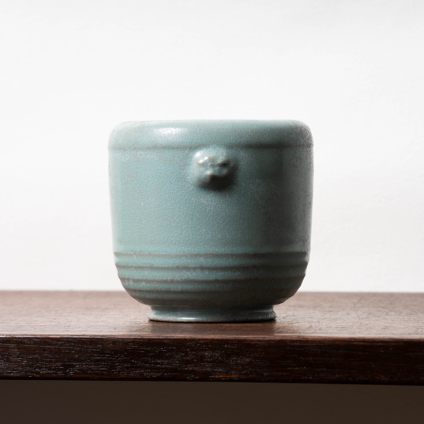 Northern Song Dynasty Ru ware Celadon Jar with Flower Rim and Animal Design