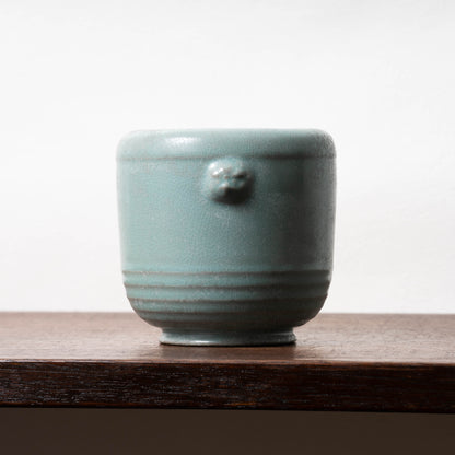 Northern Song Dynasty Ru ware Celadon Jar with Flower Rim and Animal Design