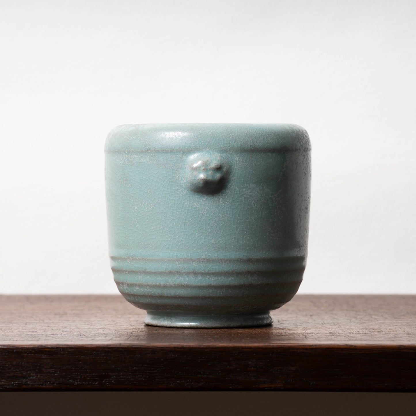 Northern Song Dynasty Ru ware Celadon Jar with Flower Rim and Animal Design