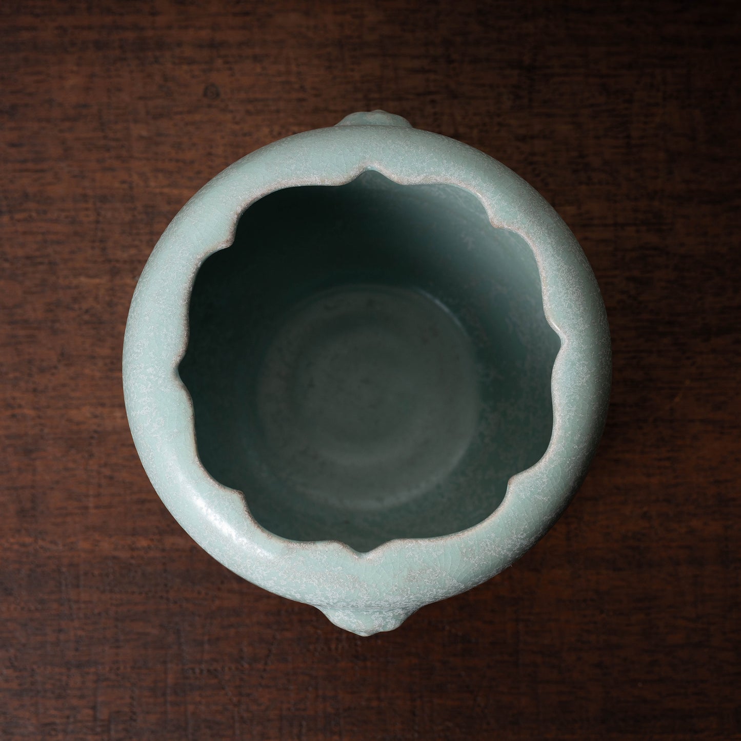 Northern Song Dynasty Ru ware Celadon Jar with Flower Rim and Animal Design