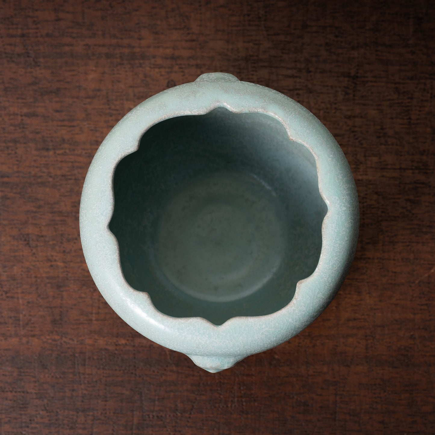 Northern Song Dynasty Ru ware Celadon Jar with Flower Rim and Animal Design