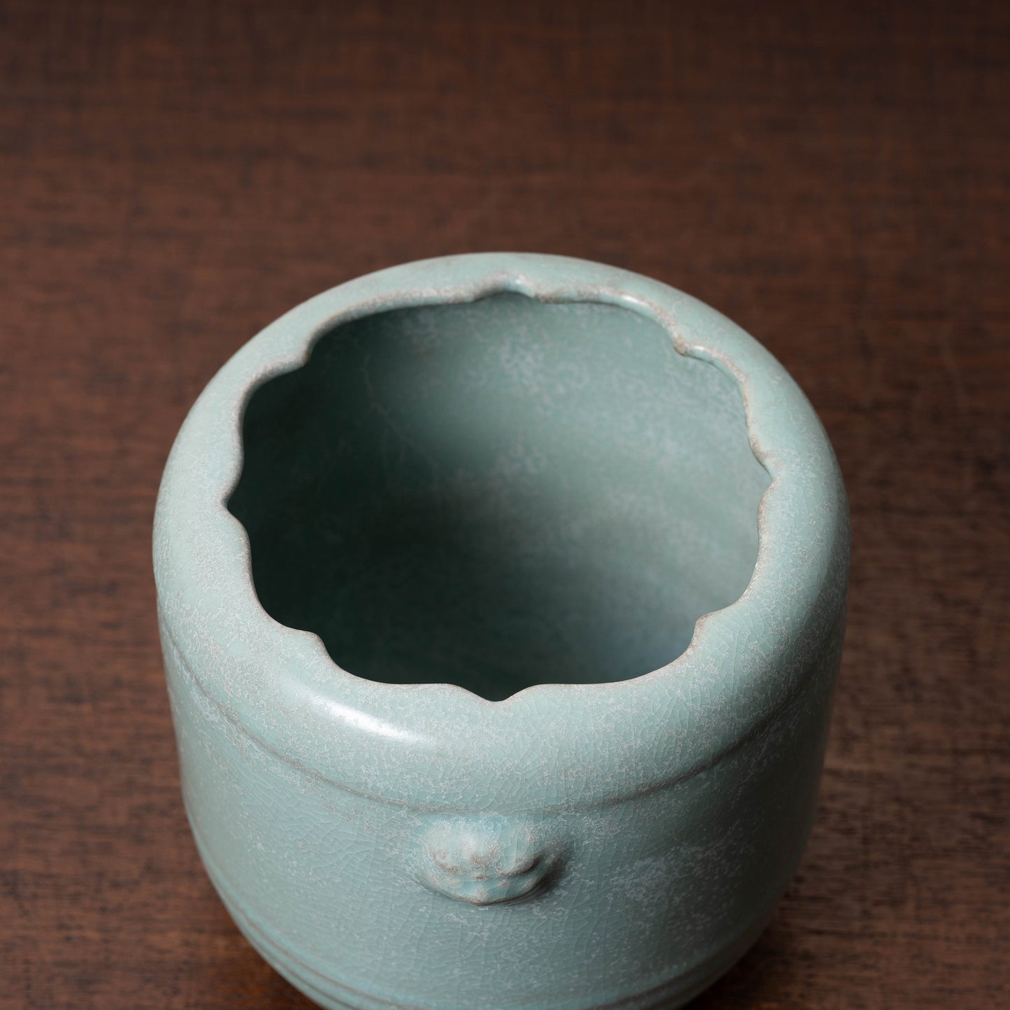 Northern Song Dynasty Ru ware Celadon Jar with Flower Rim and Animal Design