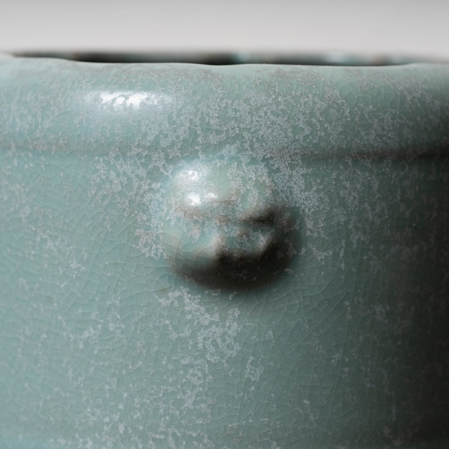 Northern Song Dynasty Ru ware Celadon Jar with Flower Rim and Animal Design