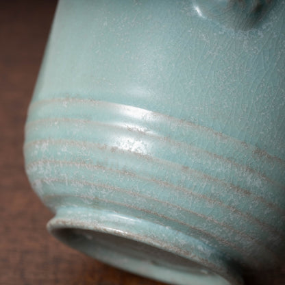 Northern Song Dynasty Ru ware Celadon Jar with Flower Rim and Animal Design