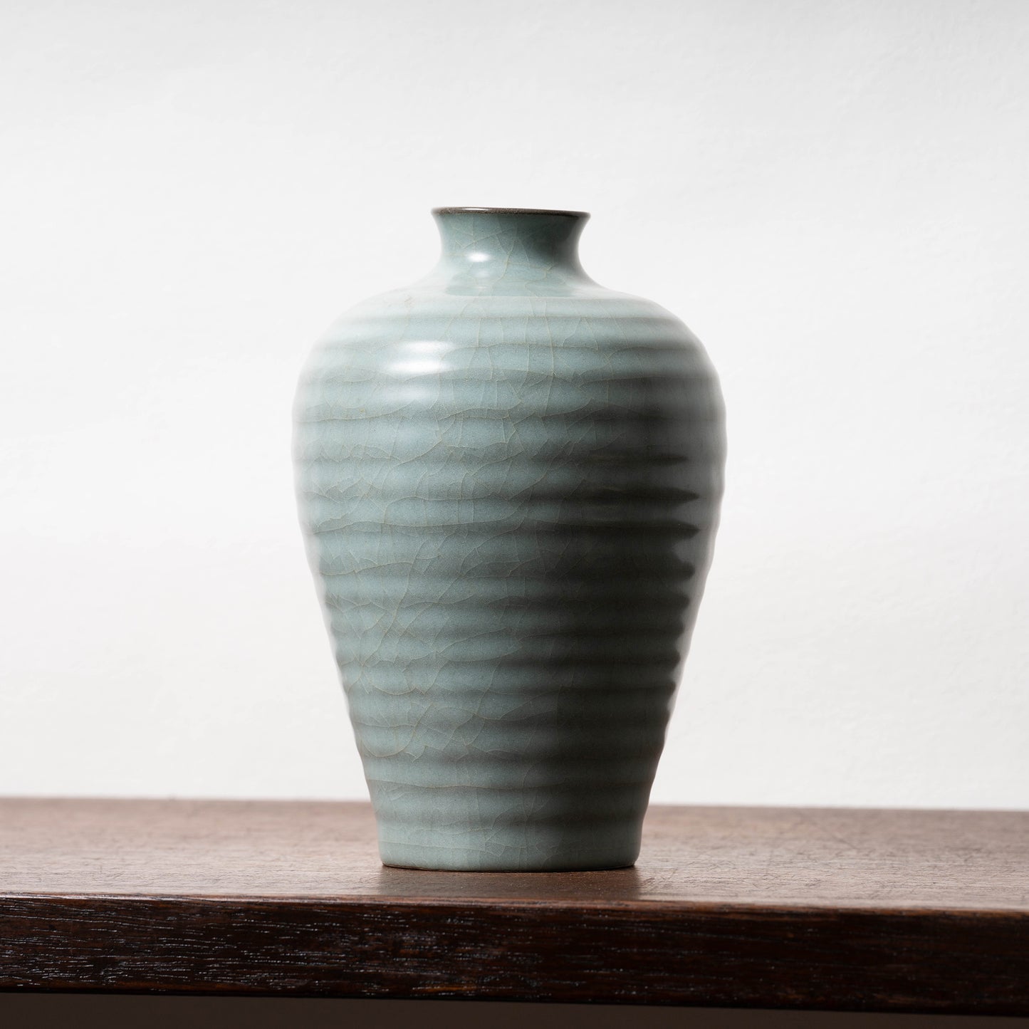 Southern Song Dynasty Celadon Meiping Bottle with String Relief Design