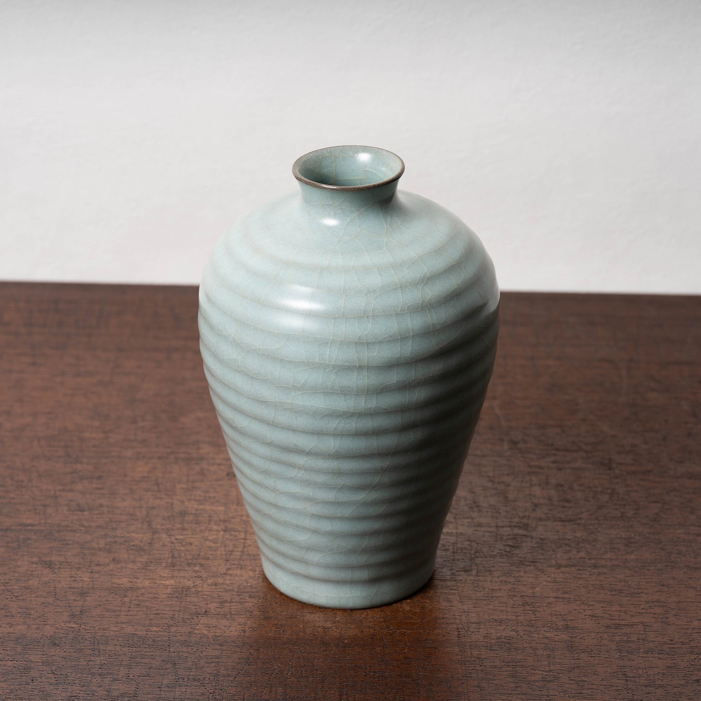 Southern Song Dynasty Celadon Meiping Bottle with String Relief Design