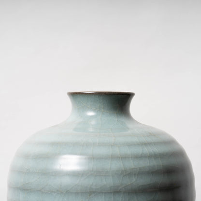 Southern Song Dynasty Celadon Meiping Bottle with String Relief Design