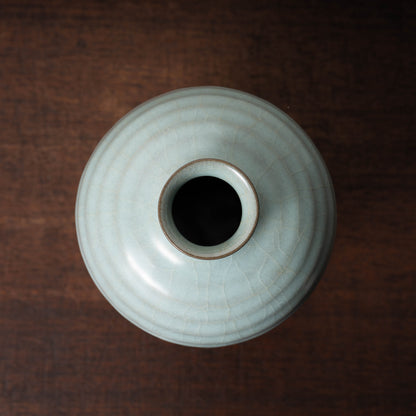 Southern Song Dynasty Celadon Meiping Bottle with String Relief Design