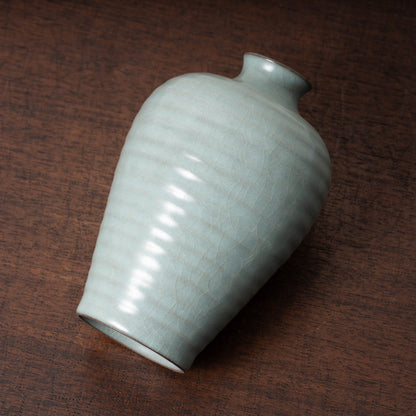 Southern Song Dynasty Celadon Meiping Bottle with String Relief Design