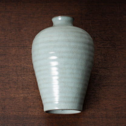 Southern Song Dynasty Celadon Meiping Bottle with String Relief Design