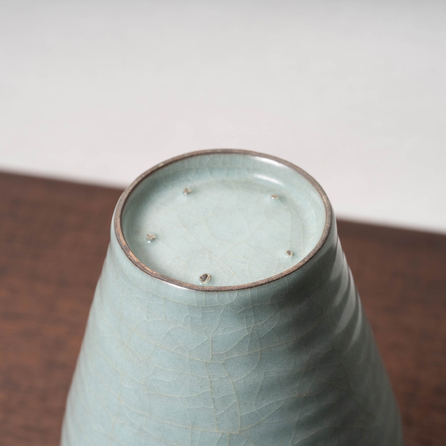 Southern Song Dynasty Celadon Meiping Bottle with String Relief Design
