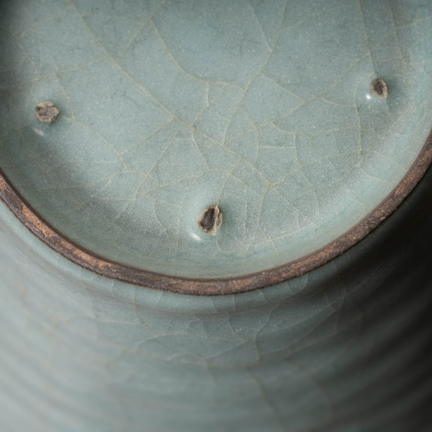 Southern Song Dynasty Celadon Meiping Bottle with String Relief Design