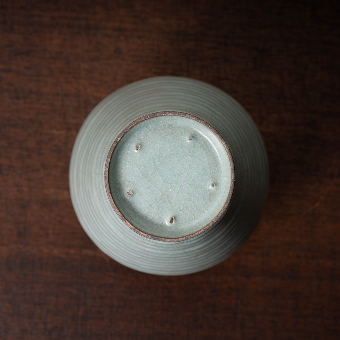 Southern Song Dynasty Celadon Meiping Bottle with String Relief Design