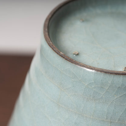 Southern Song Dynasty Celadon Meiping Bottle with String Relief Design