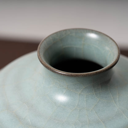 Southern Song Dynasty Celadon Meiping Bottle with String Relief Design