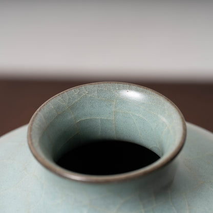 Southern Song Dynasty Celadon Meiping Bottle with String Relief Design