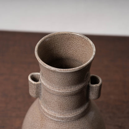 Southern Song Dynasty Ge ware Rice-colored Celadon Bottle with Two Cylinder Ears