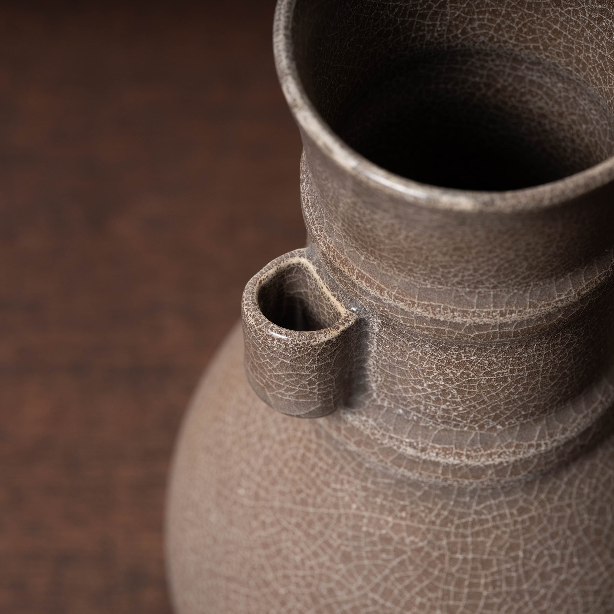 ▽鴻▽宋・宝用款・古陶磁器・哥窯貫耳瓶・時代木