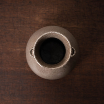 Southern Song Dynasty Ge ware Rice-colored Celadon Bottle with Two Cylinder Ears