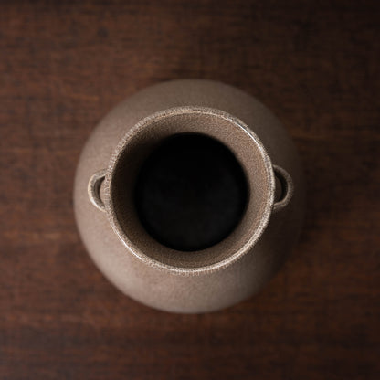 Southern Song Dynasty Ge ware Rice-colored Celadon Bottle with Two Cylinder Ears