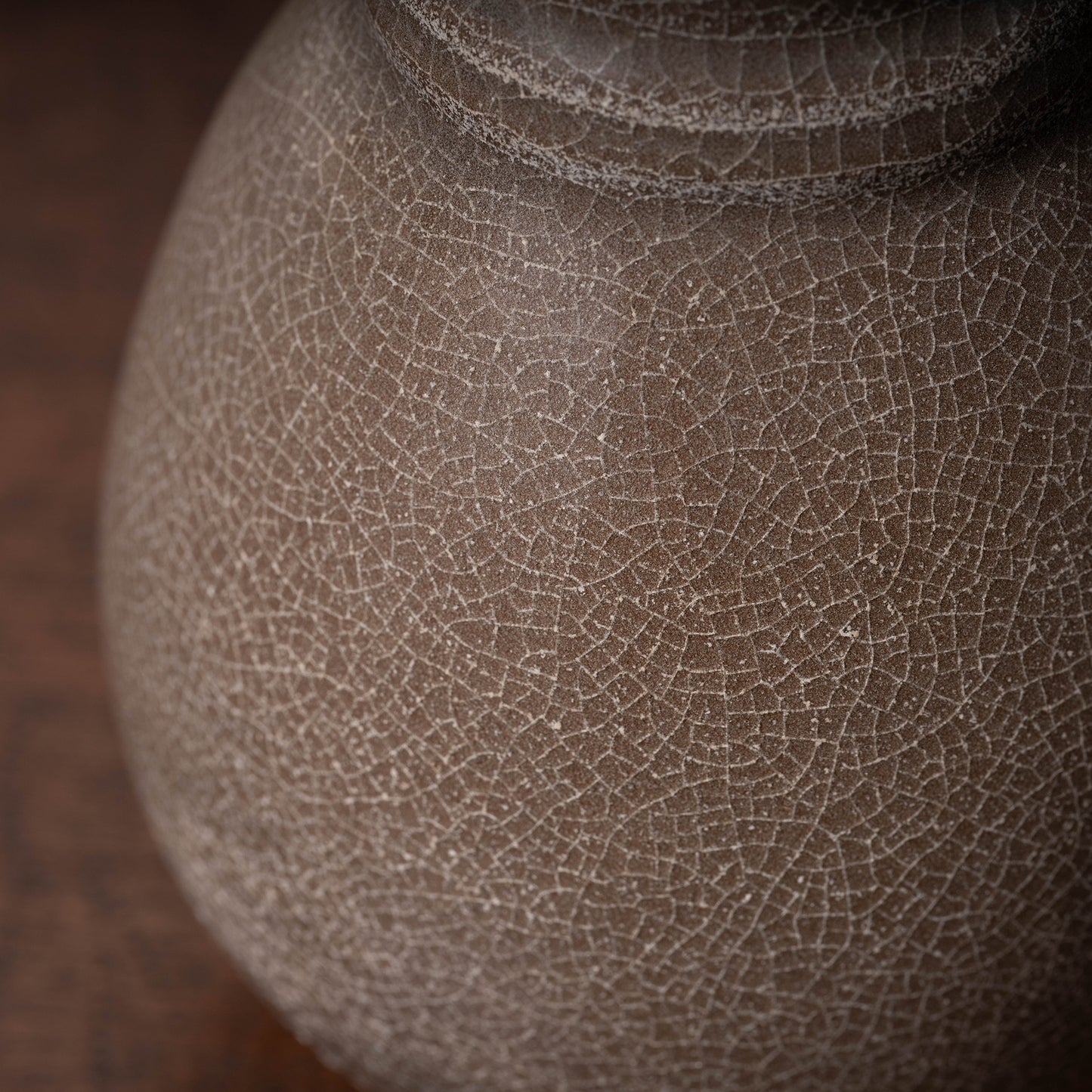 Southern Song Dynasty Ge ware Rice-colored Celadon Bottle with Two Cylinder Ears