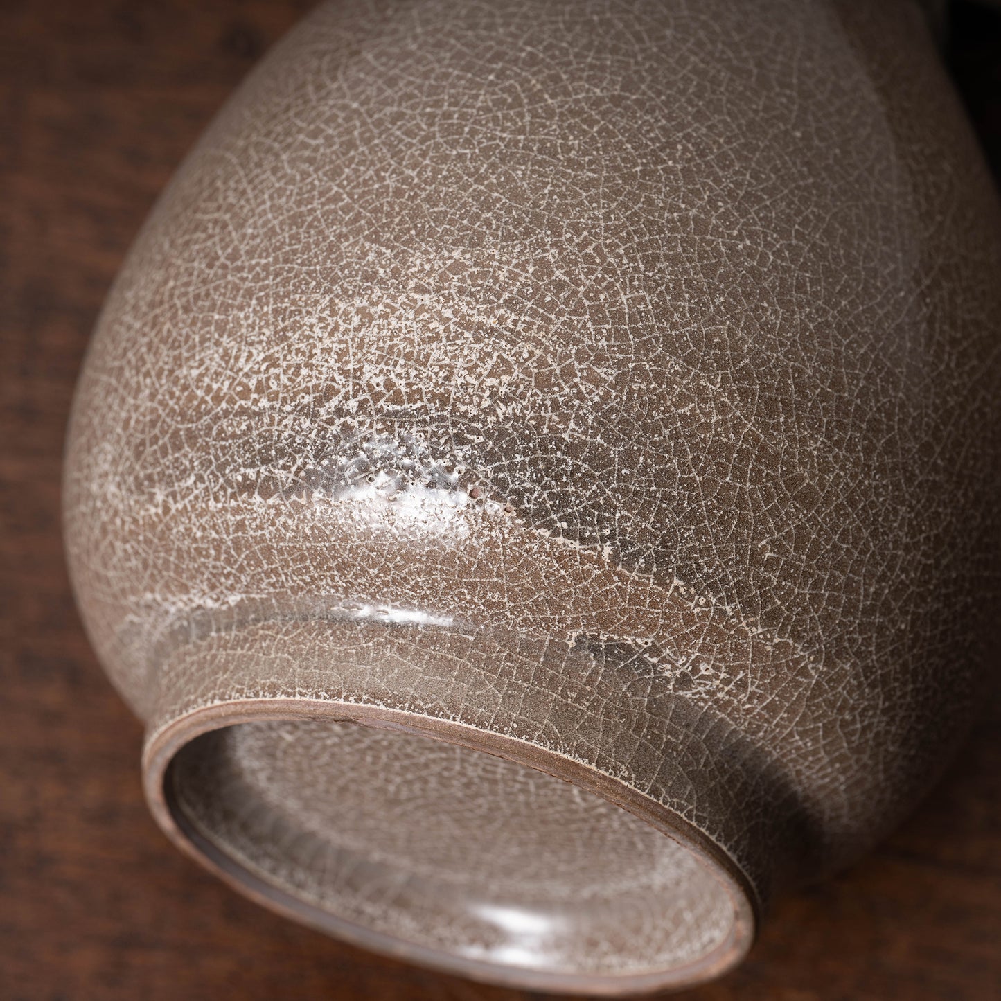 Southern Song Dynasty Ge ware Rice-colored Celadon Bottle with Two Cylinder Ears