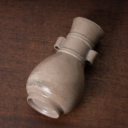 Southern Song Dynasty Ge ware Rice-colored Celadon Bottle with Two Cylinder Ears