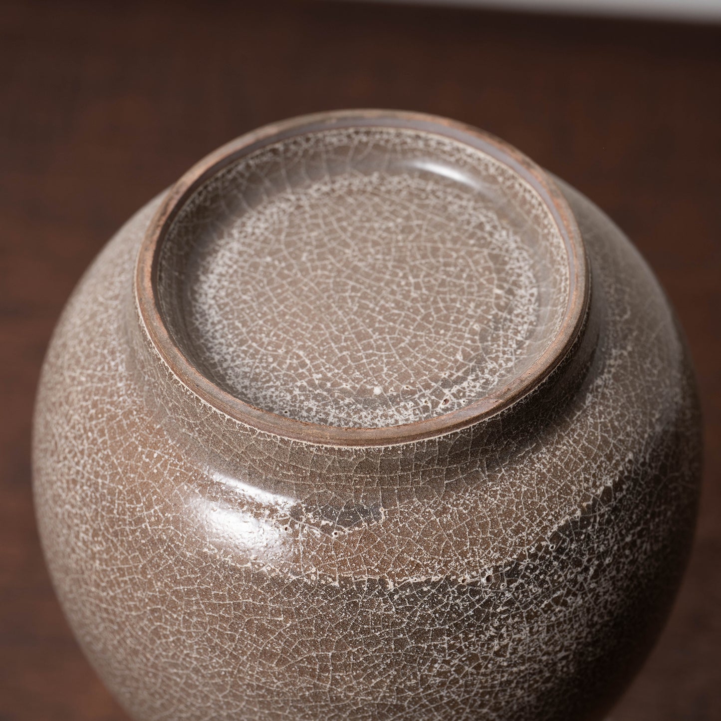 Southern Song Dynasty Ge ware Rice-colored Celadon Bottle with Two Cylinder Ears