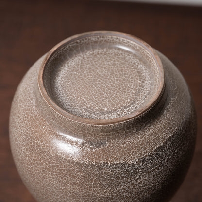 Southern Song Dynasty Ge ware Rice-colored Celadon Bottle with Two Cylinder Ears