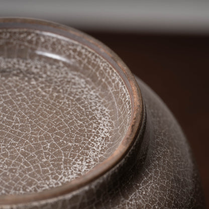 Southern Song Dynasty Ge ware Rice-colored Celadon Bottle with Two Cylinder Ears