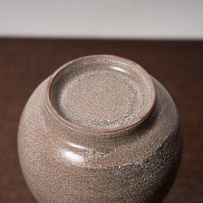 Southern Song Dynasty Ge ware Rice-colored Celadon Bottle with Two Cylinder Ears