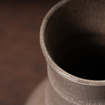 Southern Song Dynasty Ge ware Rice-colored Celadon Bottle with Two Cylinder Ears