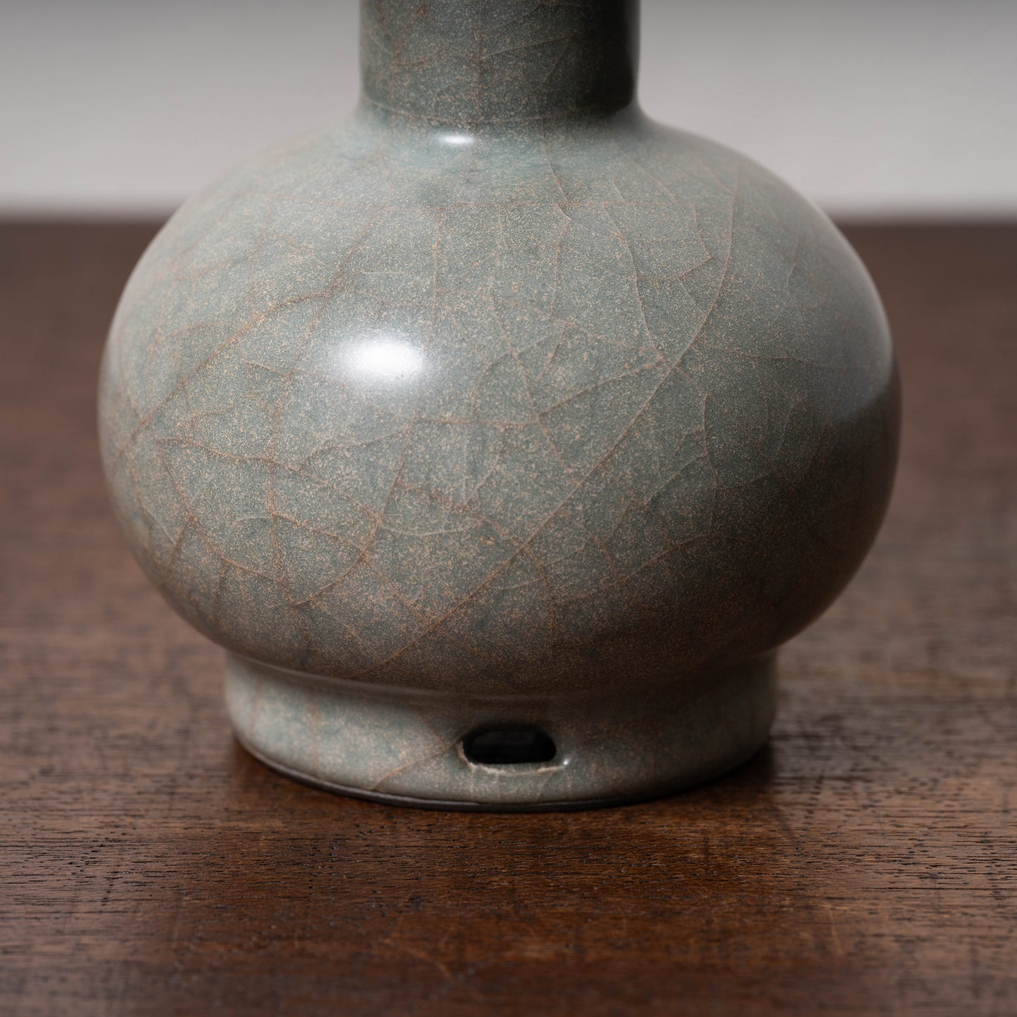 Southern Song Dynasty Guan Ware Celadon Vase with Cylindrical Handles