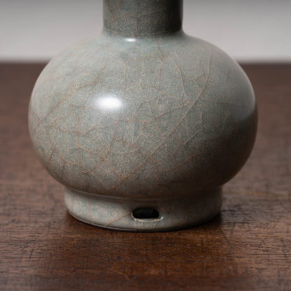 Southern Song Dynasty Guan Ware Celadon Vase with Cylindrical Handles