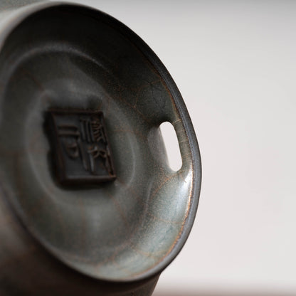 Southern Song Dynasty Guan Ware Celadon Vase with Cylindrical Handles
