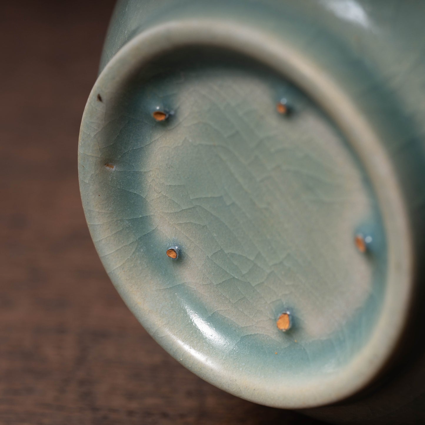 明代 龍泉窯系 青磁多嘴壺