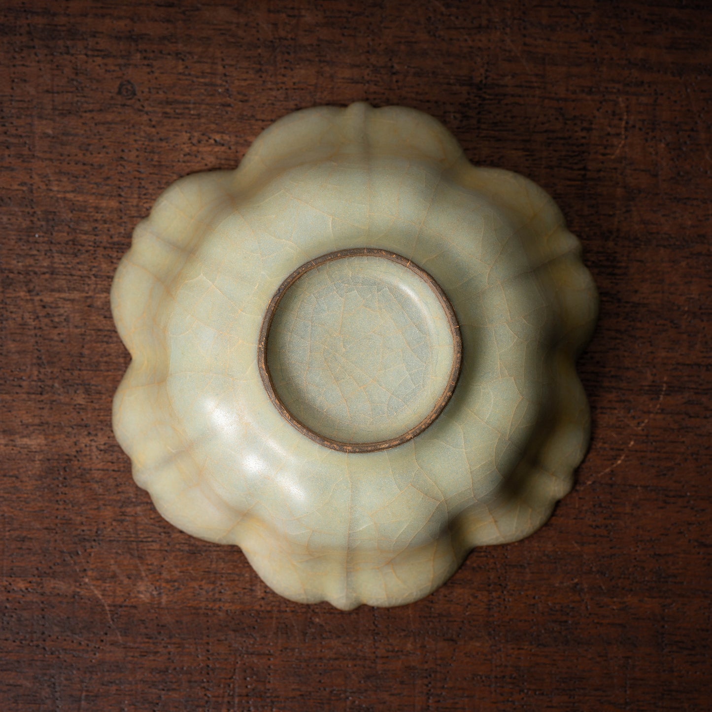 南宋官窯 青磁花口碗