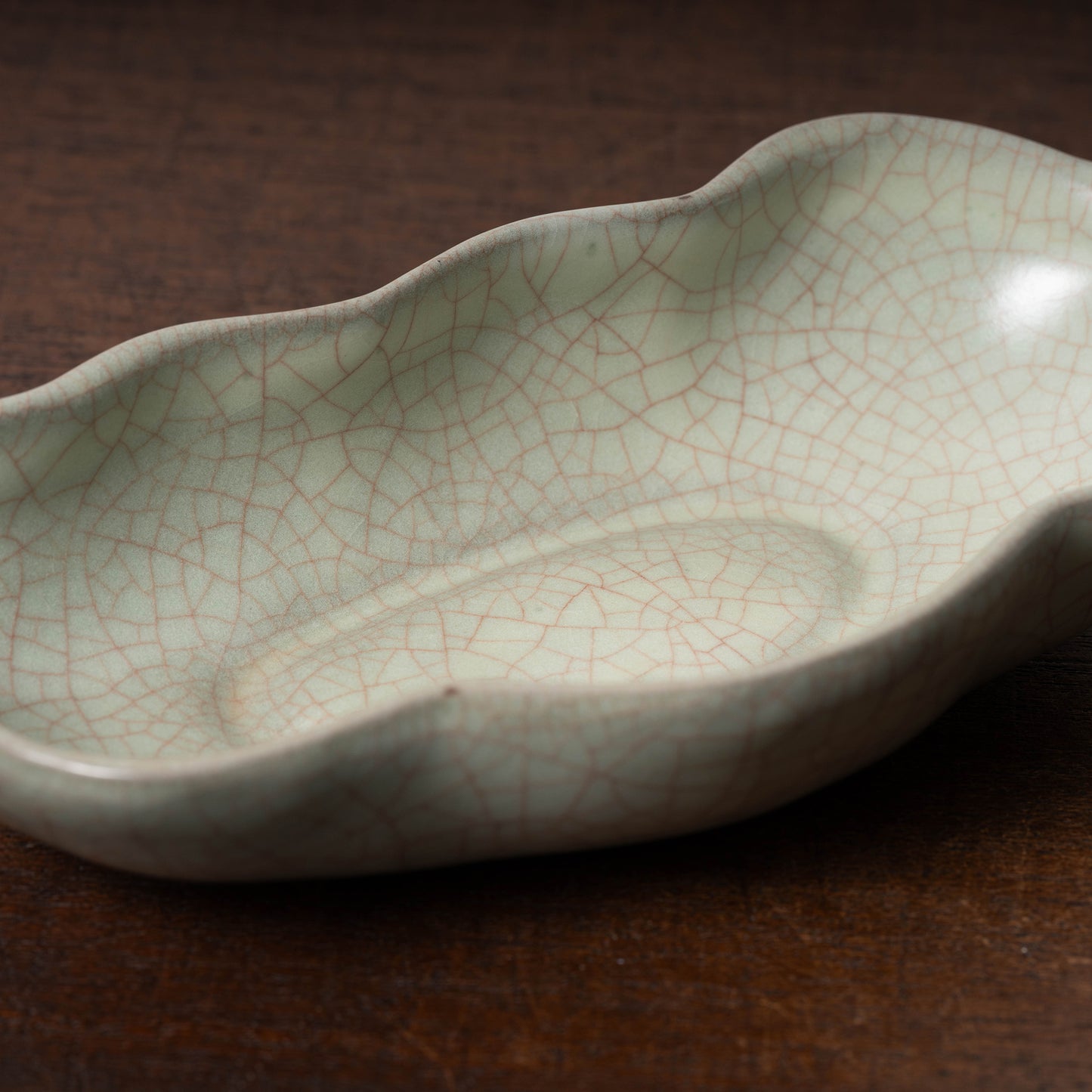 清代 哥窯豆莢形洗