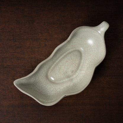 清代 哥窯豆莢形洗