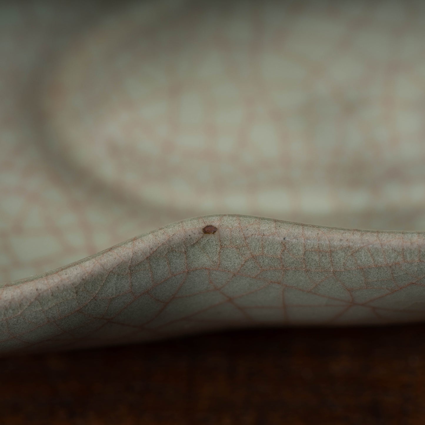 清代 哥窯豆莢形洗