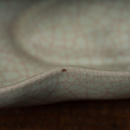 清代 哥窯豆莢形洗