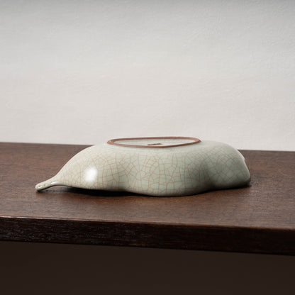 清代 哥窯豆莢形洗